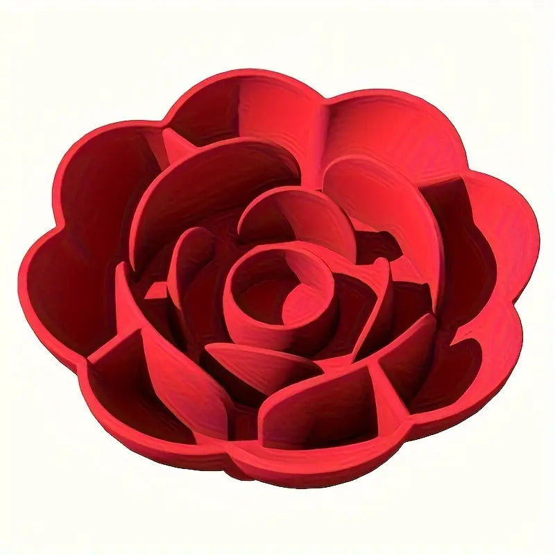 Rose-Shaped 3-in-1 Pet Slow Food Bowl Silicone Licking Mat and Puzzle Feeder