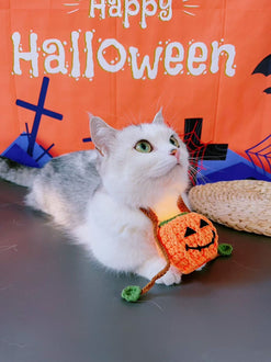 Light Up Handmade Knitted Halloween Pumpkin Bandana