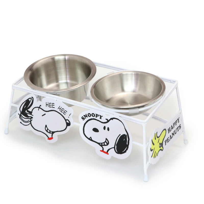 Snoopy Woodstock Dog Dish Wire Food Plate Small 2 Pieces | Double Food Bowl with Stand 2-Row Food Stand Character Gift Food Stand