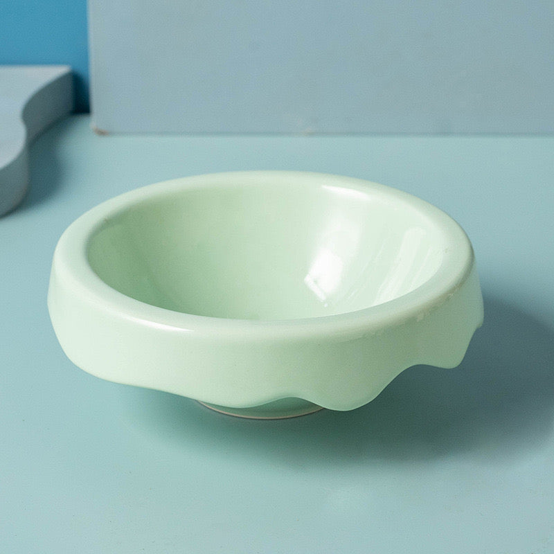 Ceramic Pet Elevated Bowl - Ice Cream