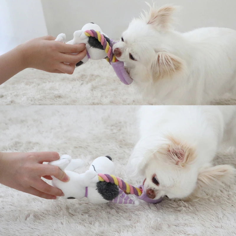 Snoopy Dog Toy Stuffed Animal Rope Toy Makes Sounds Party Toy Chew Toy Pet Toy Toy Cute Anniversary Birthday