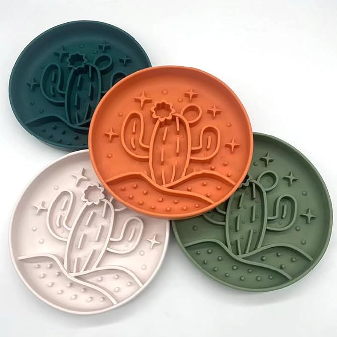 Cactus Shaped 3-in-1 Pet Slow Food Bowl Silicone Licking Mat and Puzzle Feeder