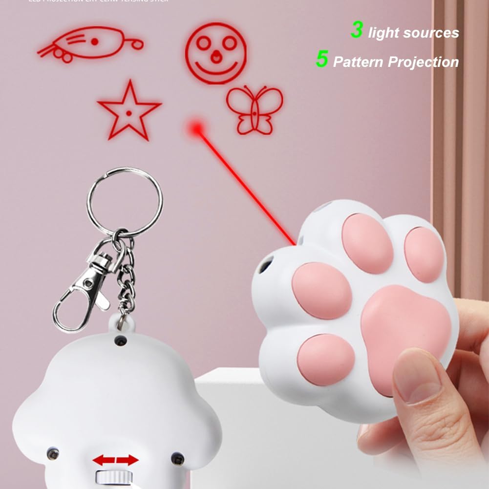 USB Rechargeable Training Chaser Interactive Toy Pointer 5 Adjustable Patterns Interactive Cat for Indoor Cats Dogs Pets