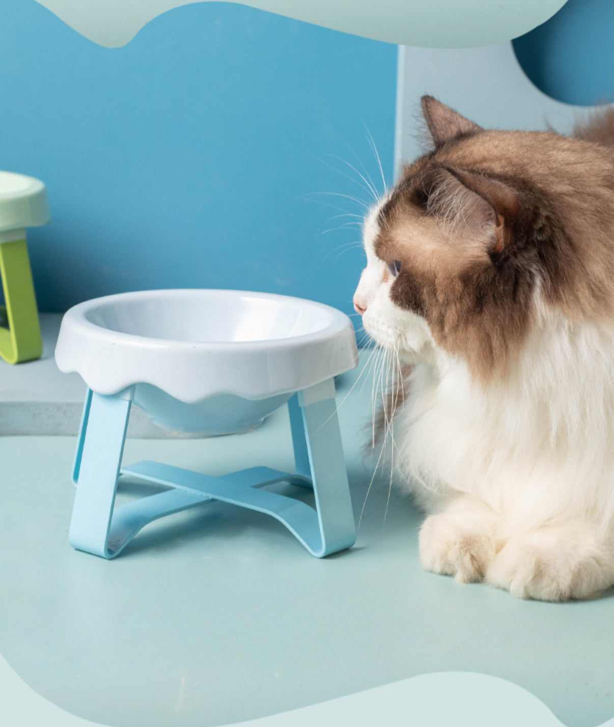 Ceramic Pet Elevated Bowl - Ice Cream