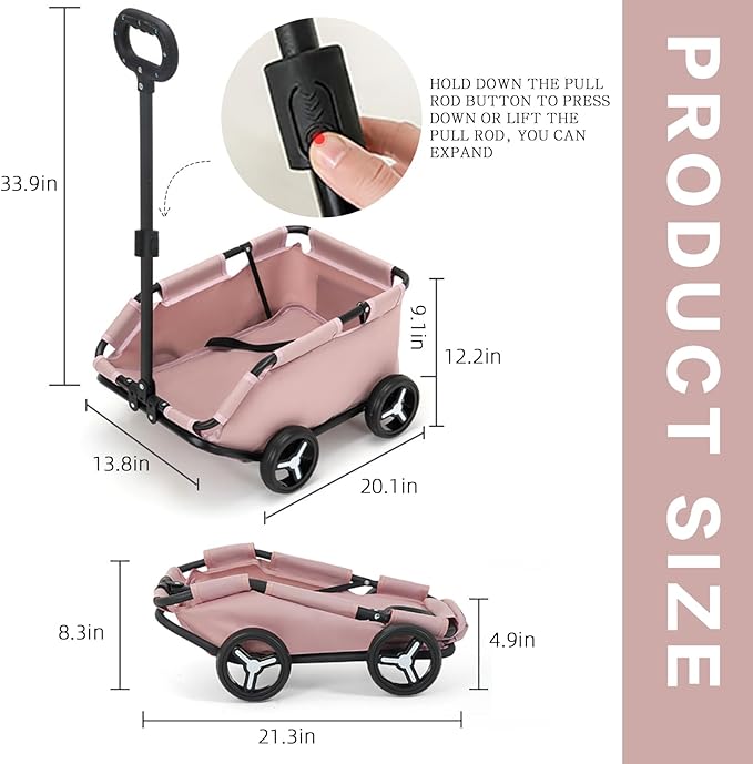 3 Colours Stroller 4 Wheels Folding Cart with Sun Protection Cover Pet Stroller for Travelling Shopping Walking Playing for Small Dogs Cats