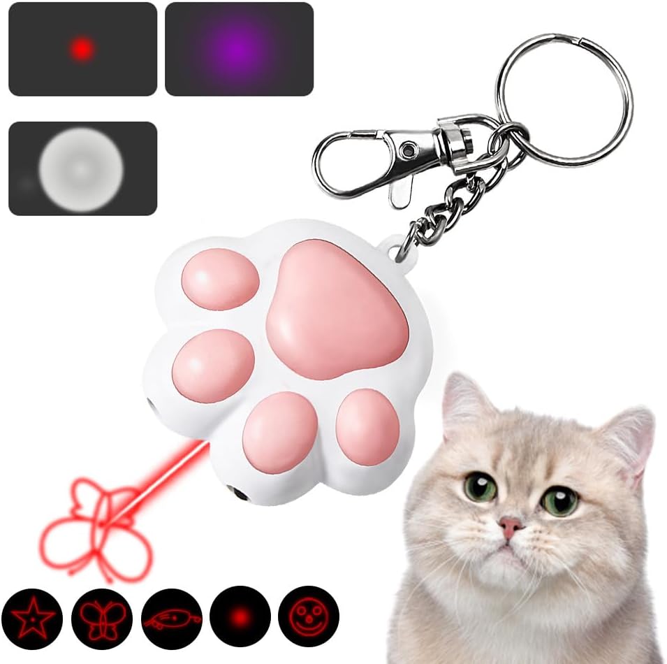 USB Rechargeable Training Chaser Interactive Toy Pointer 5 Adjustable Patterns Interactive Cat for Indoor Cats Dogs Pets