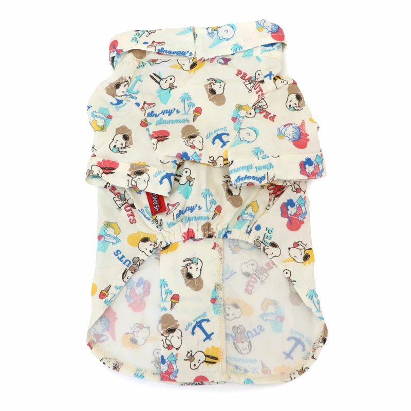 Dog clothes, open back, spring/summer, Snoopy aloha shirt, ice cream pattern