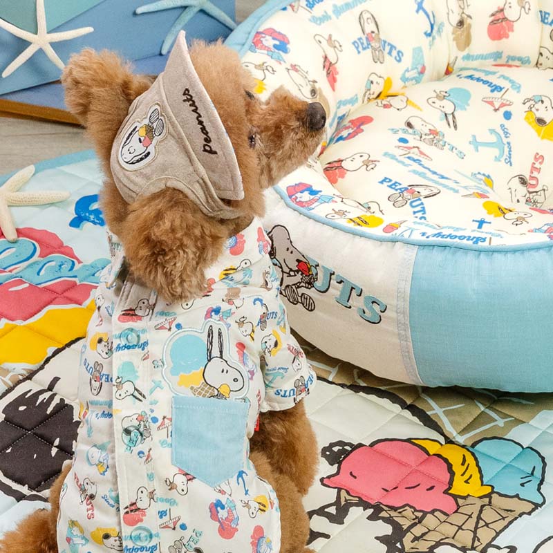 Snoopy dog clothes spring summer ice cream pattern linen hat