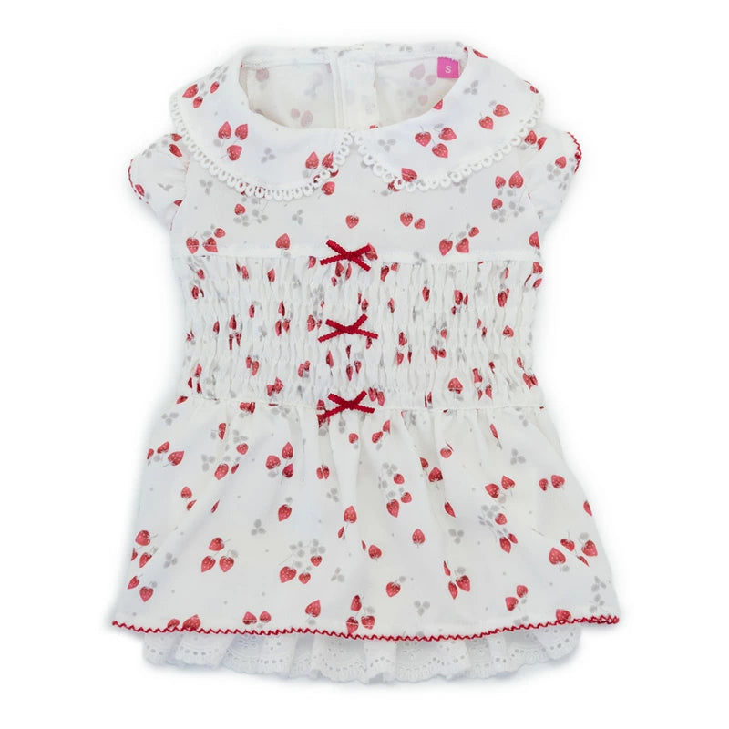 spring strawberry smocking dress