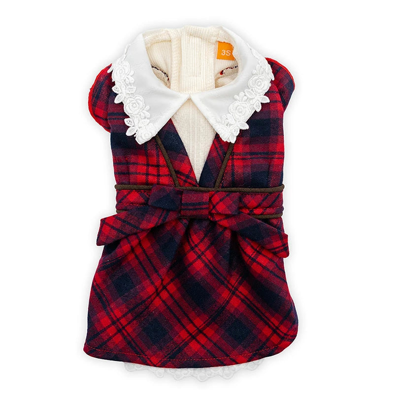 Checkered Pattern Dress for Dogs & Cats