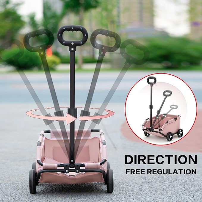 3 Colours Stroller 4 Wheels Folding Cart with Sun Protection Cover Pet Stroller for Travelling Shopping Walking Playing for Small Dogs Cats