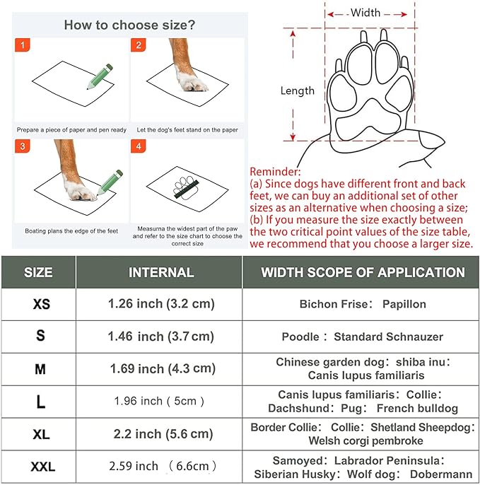 4PCS Dog Boots Paw Protector,Sports Non-Slip Pet Dog Anti-Slip Sole, Breathable Dog Booties Paw Protector for Hot Pavement Winter Snow Hiking Booties