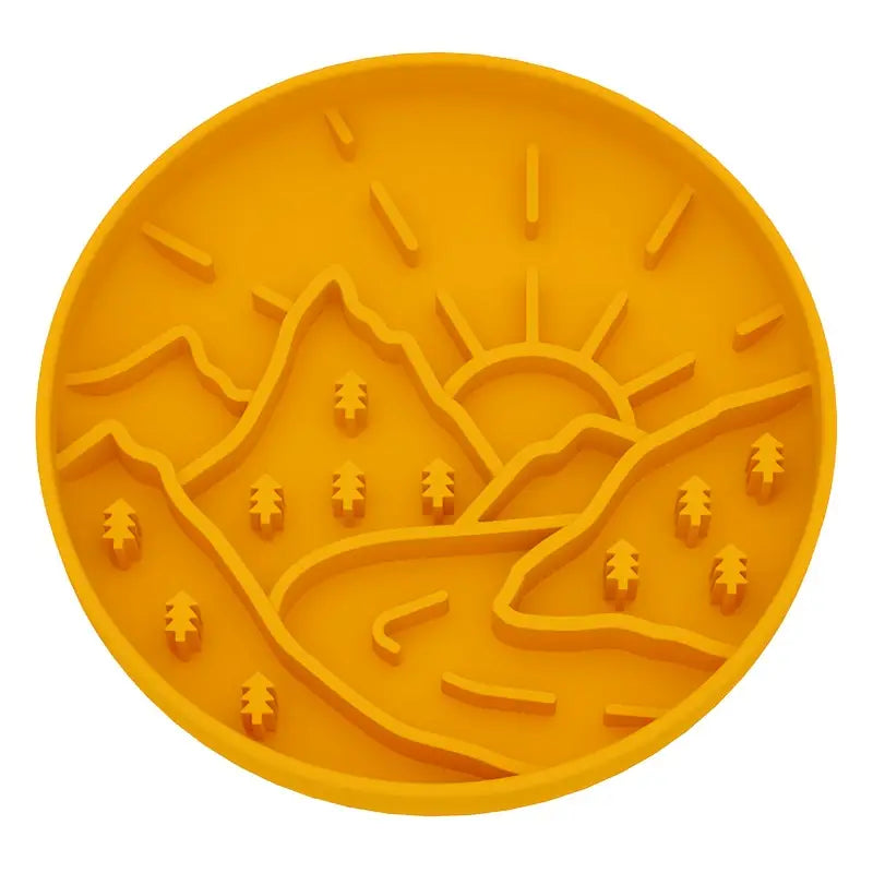 Mountains Shaped 3-in-1 Pet Slow Food Bowl Silicone Licking Mat and Puzzle Feeder