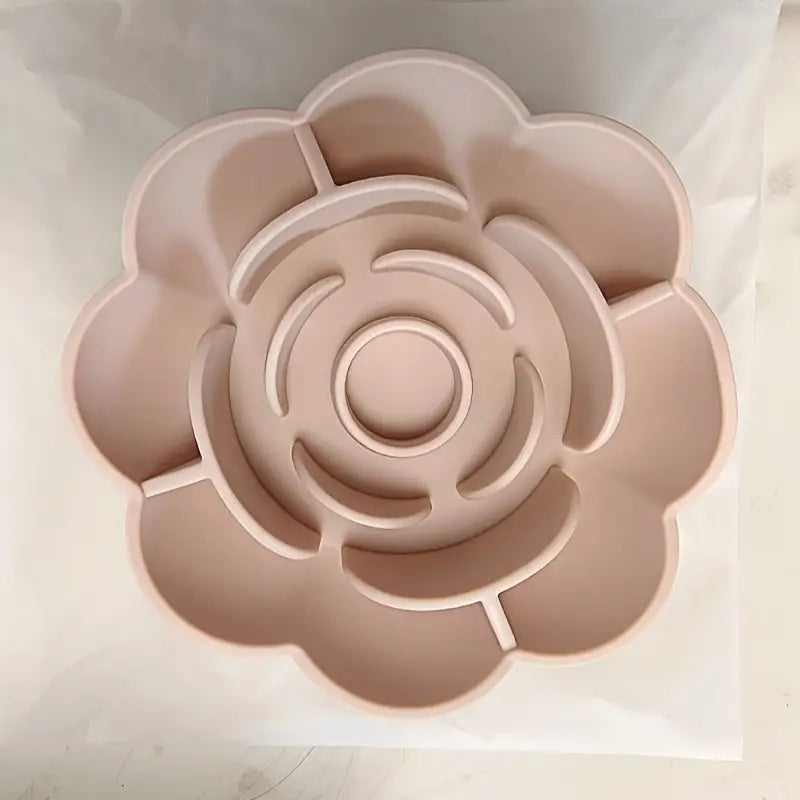 Rose-Shaped 3-in-1 Pet Slow Food Bowl Silicone Licking Mat and Puzzle Feeder