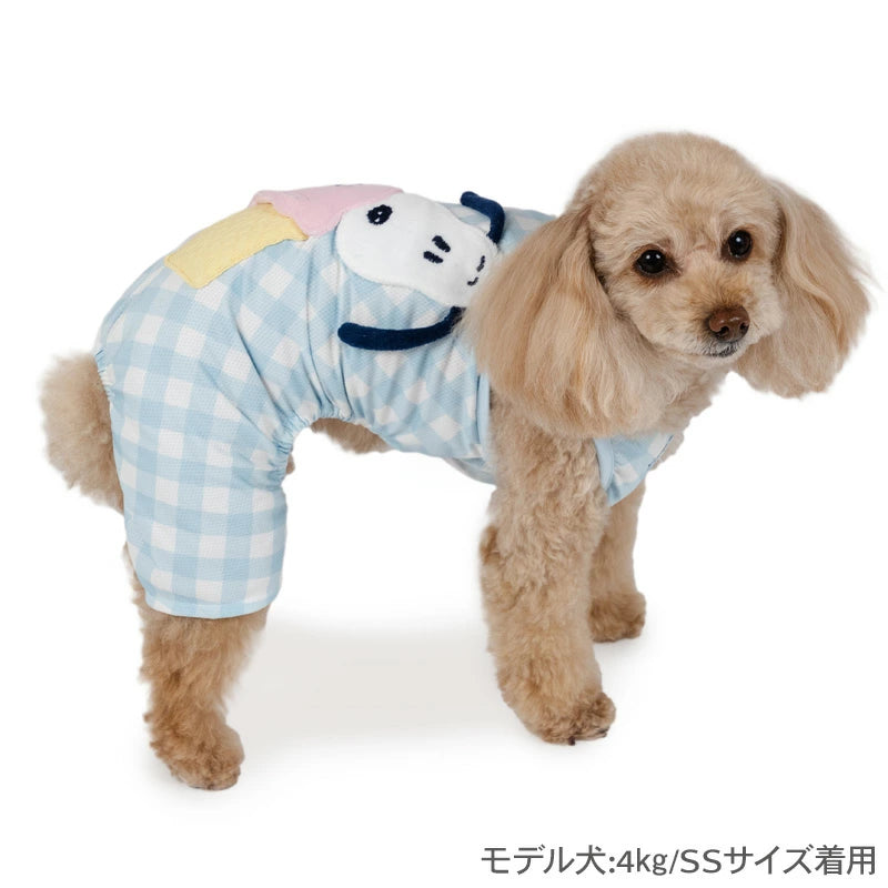 Snoopy Dog Clothes Spring Summer Pocket Cool Ice Pattern Romper Small Dog | Blue Ice Pack Cool Water Absorbent Quick Drying Cool to the Touch Pocket Cool