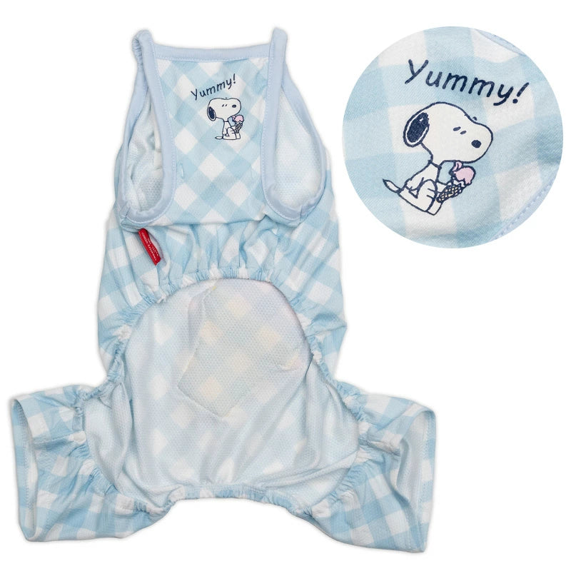 Snoopy Dog Clothes Spring Summer Pocket Cool Ice Pattern Romper Small Dog | Blue Ice Pack Cool Water Absorbent Quick Drying Cool to the Touch Pocket Cool