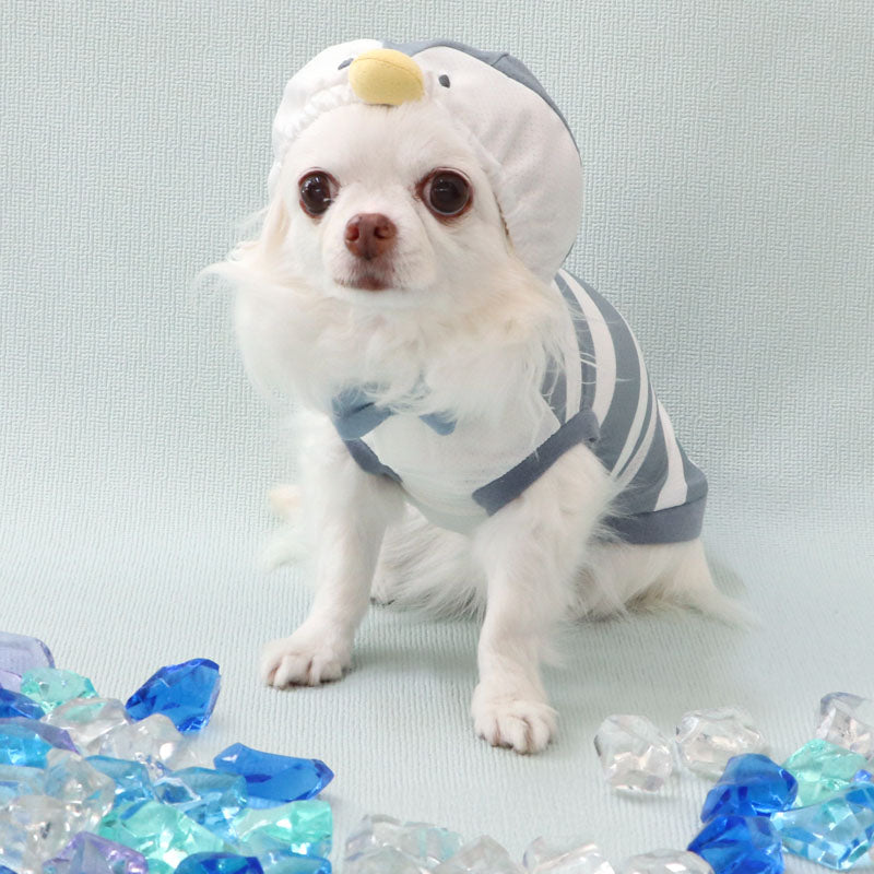 Dog clothes for spring and summer, Ecomesh penguin hoodie, small dog | Cool, insect protection, cool to the touch, absorbent, quick-drying, eco mesh, easy to put on, Coolmax, Ecomade