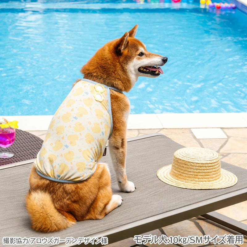 Summer dog clothes, cool to the touch, duck camisole, for small and medium-sized dogs, heat protection | Yellow, absorbent, quick-drying, insect protection