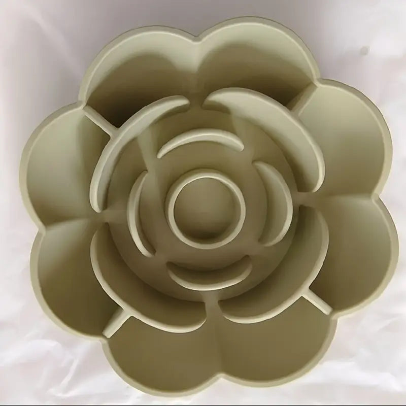 Rose-Shaped 3-in-1 Pet Slow Food Bowl Silicone Licking Mat and Puzzle Feeder