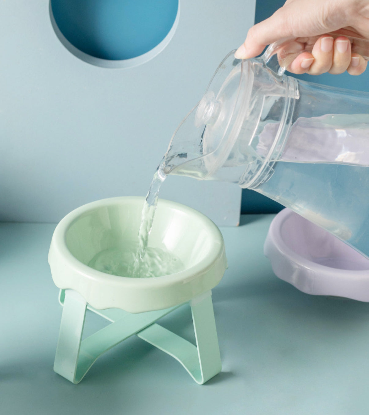 Ceramic Pet Elevated Bowl - Ice Cream