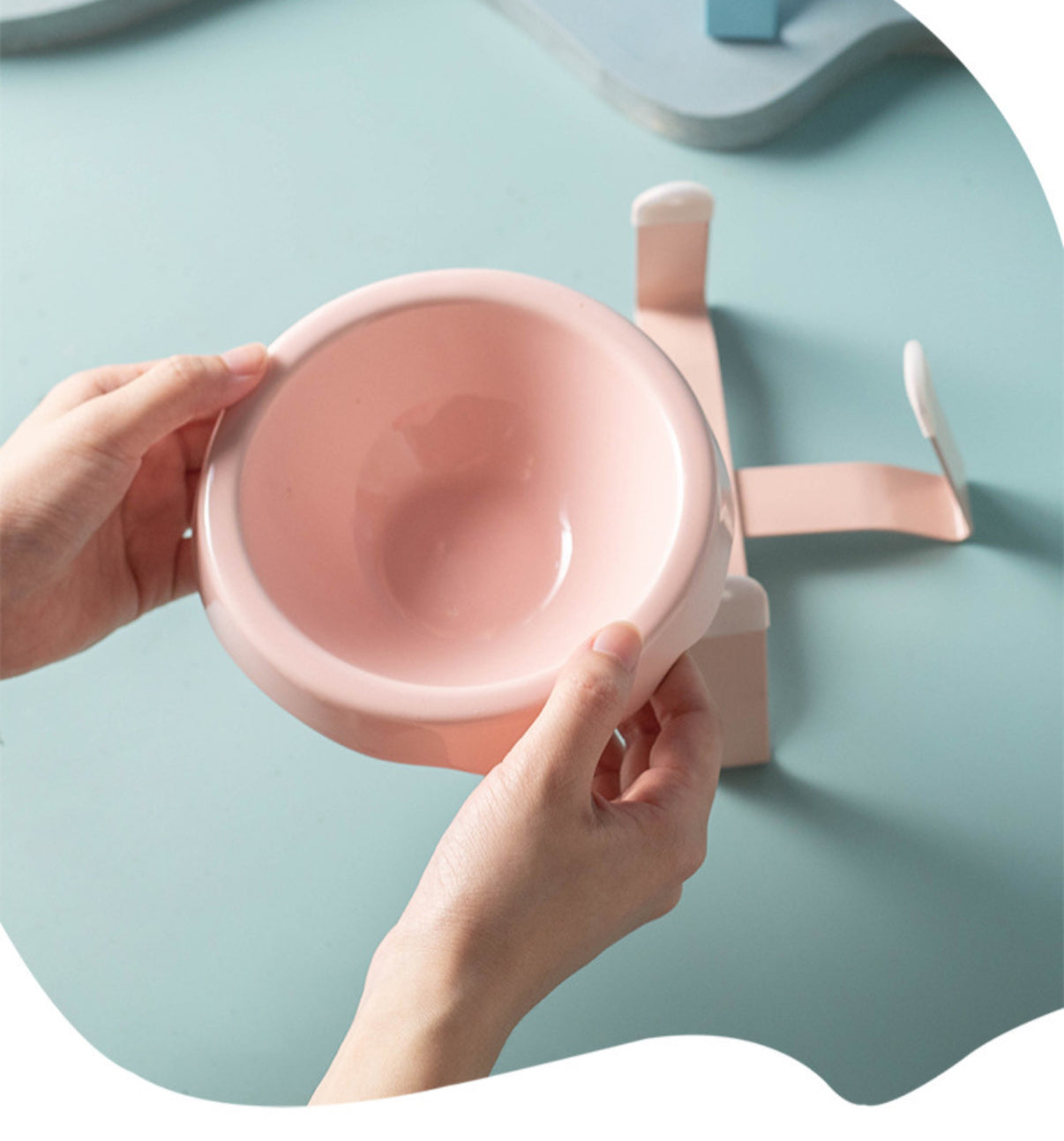 Ceramic Pet Elevated Bowl - Ice Cream
