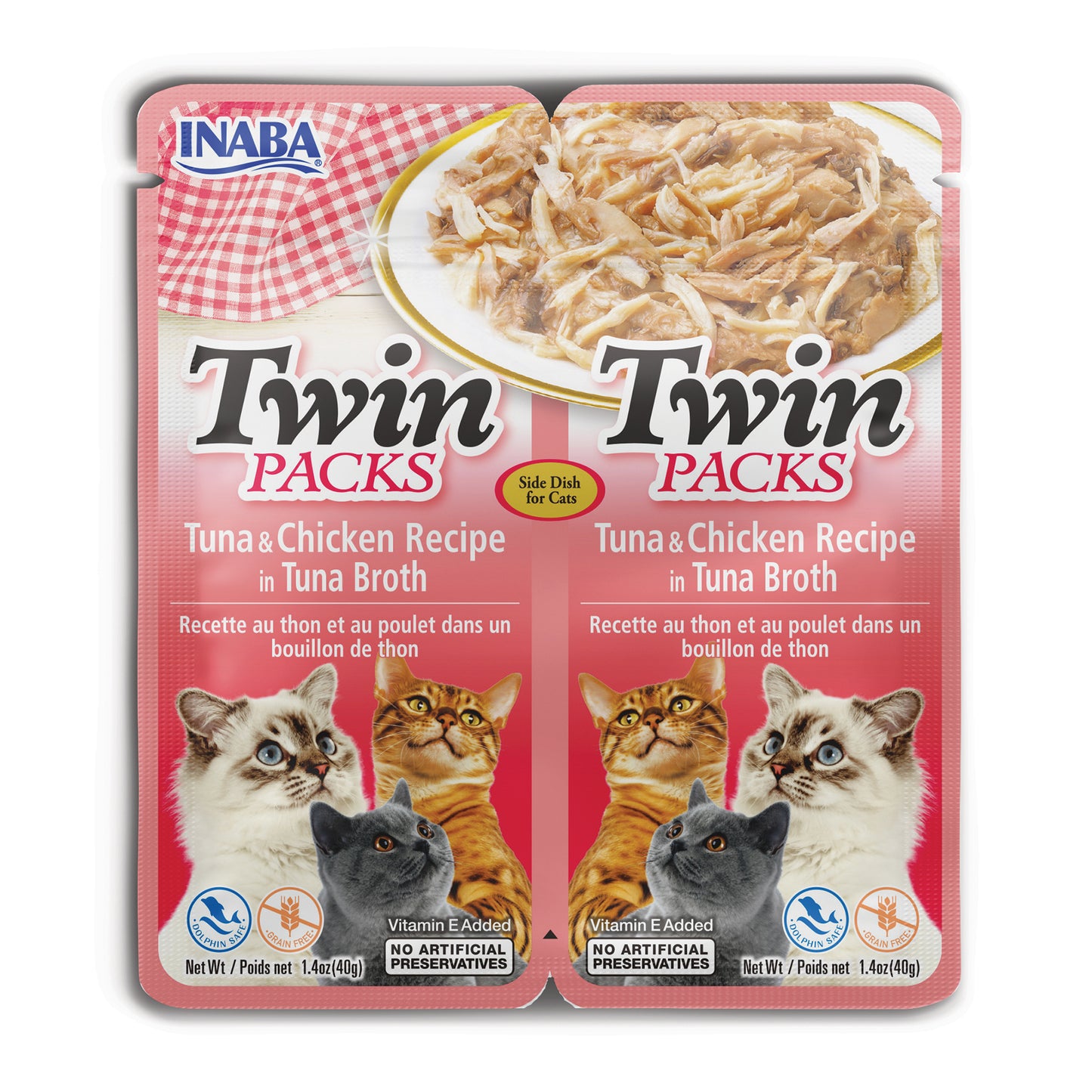 Inaba Twin Packs Tuna & Chicken Recipe in Tuna Broth 80g (40g X 2 Packs)