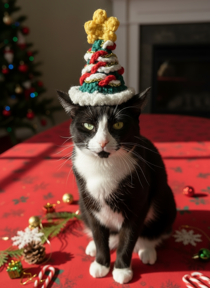 Handmade Xmas Bandana with Santa