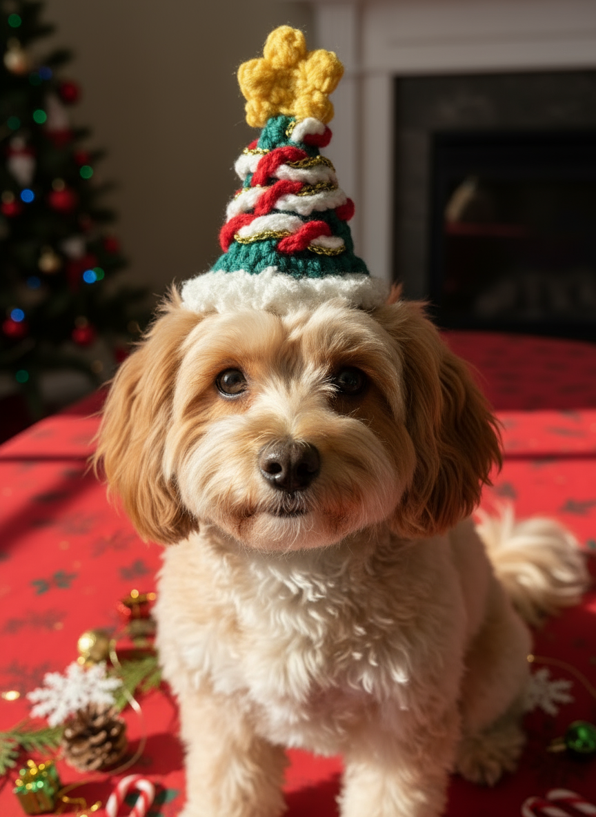 Handmade Xmas Bandana with Santa