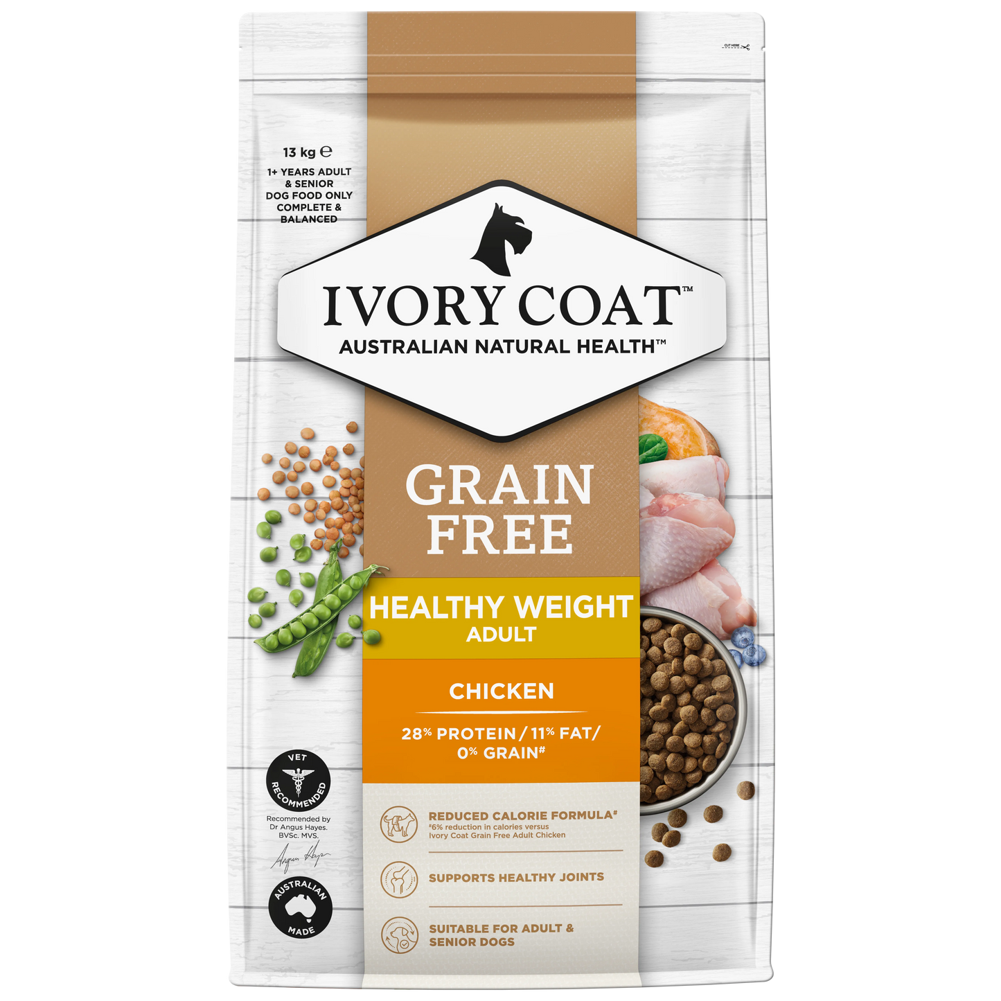 Ivory Coat Grain Free Healthy Weight Chicken Dry Dog Food