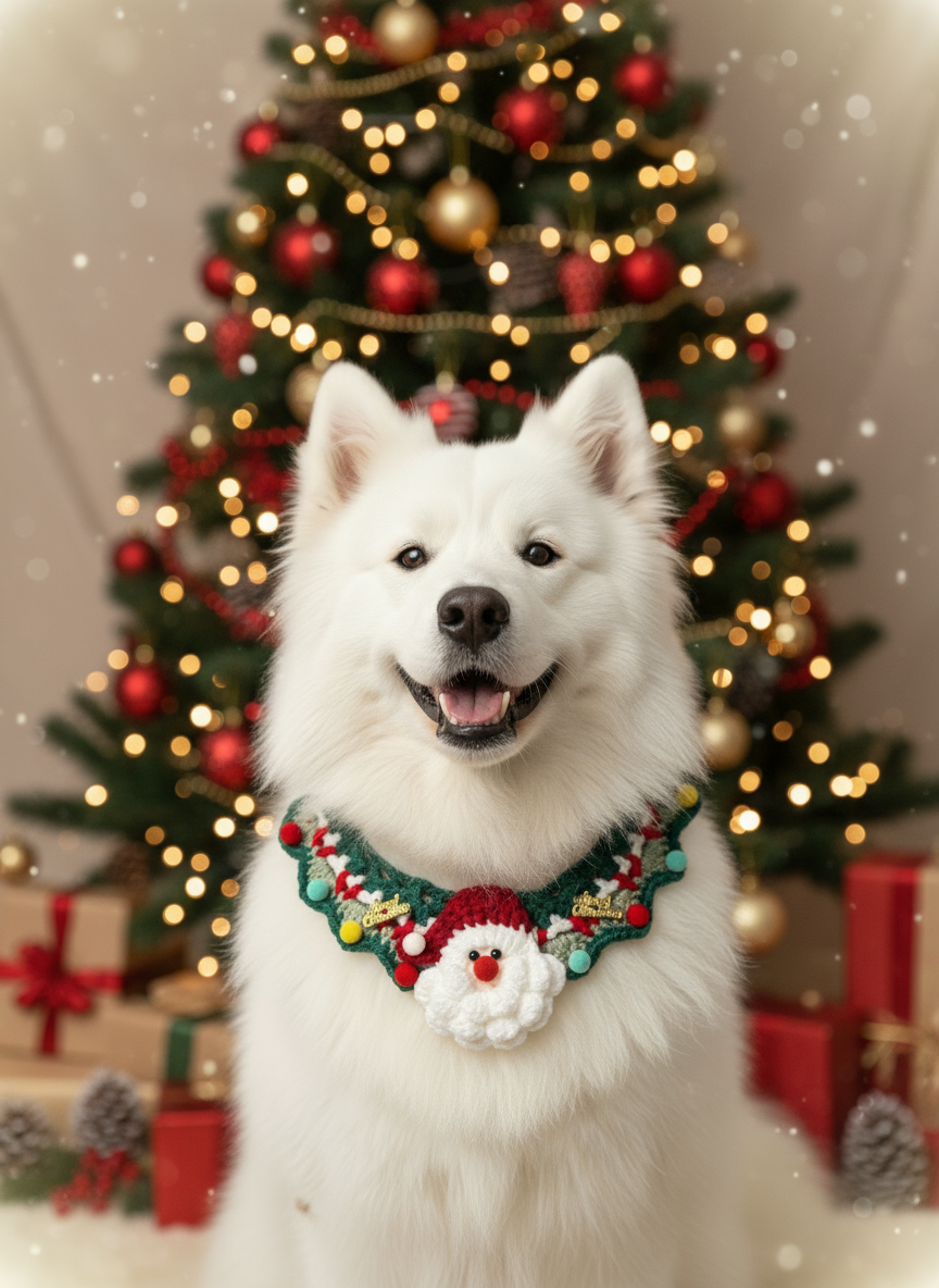 Handmade Xmas Bandana with Santa