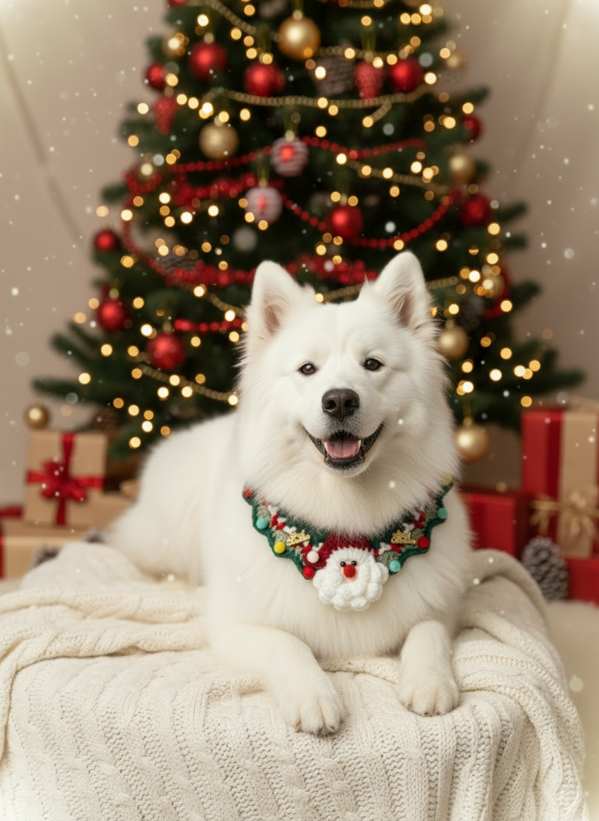 Handmade Xmas Bandana with Santa