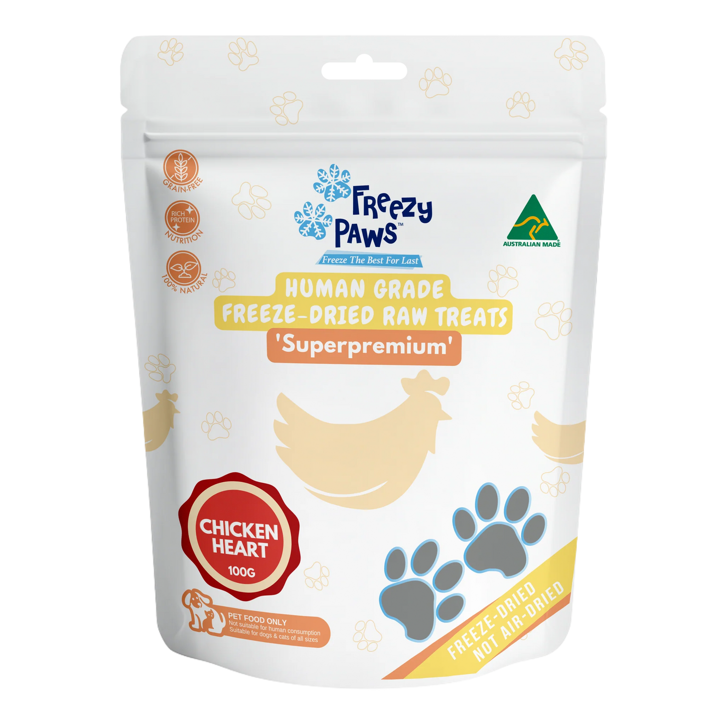 Freezy Paws Chicken Hearts 100g
