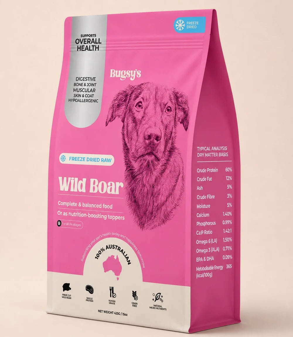 Bugsy Freeze-Dried Wild Boar Dog Food | Complete & Balanced