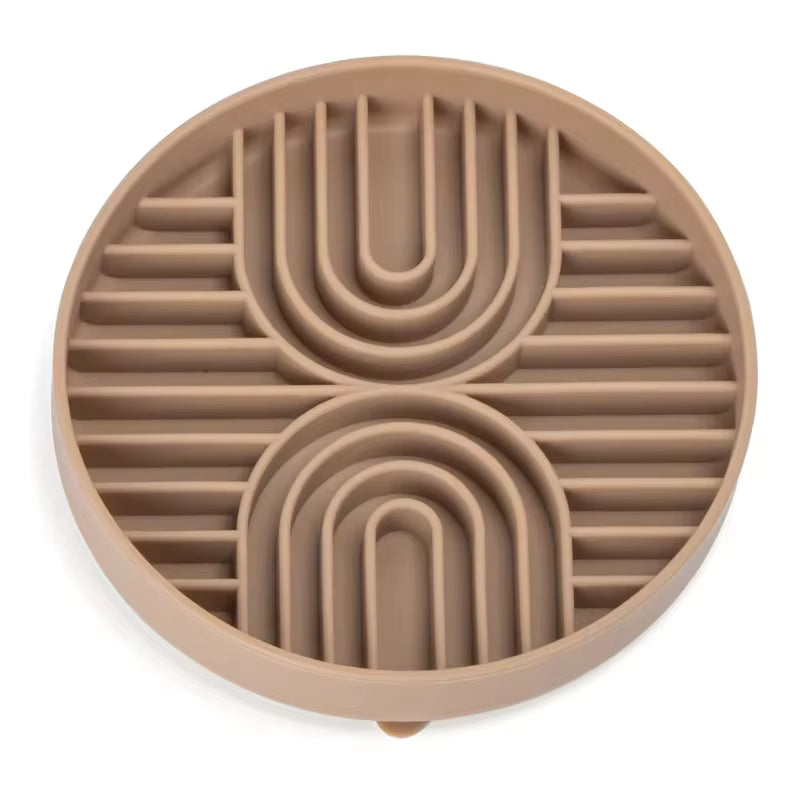 Double C Shaped 3-in-1 Pet Slow Food Bowl Silicone Licking Mat and Puzzle Feeder