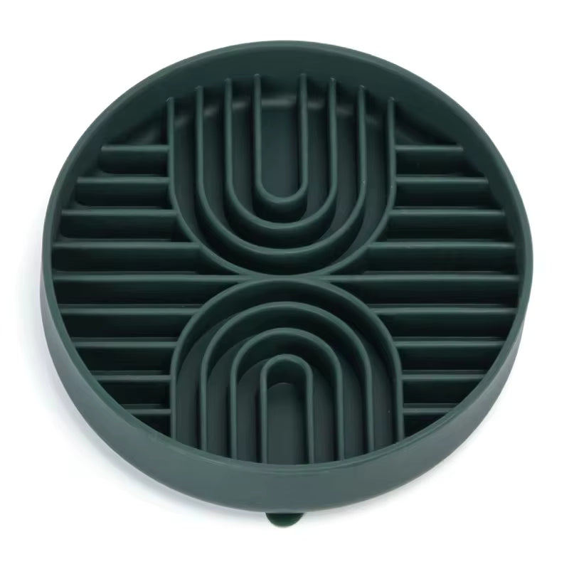 Double C Shaped 3-in-1 Pet Slow Food Bowl Silicone Licking Mat and Puzzle Feeder