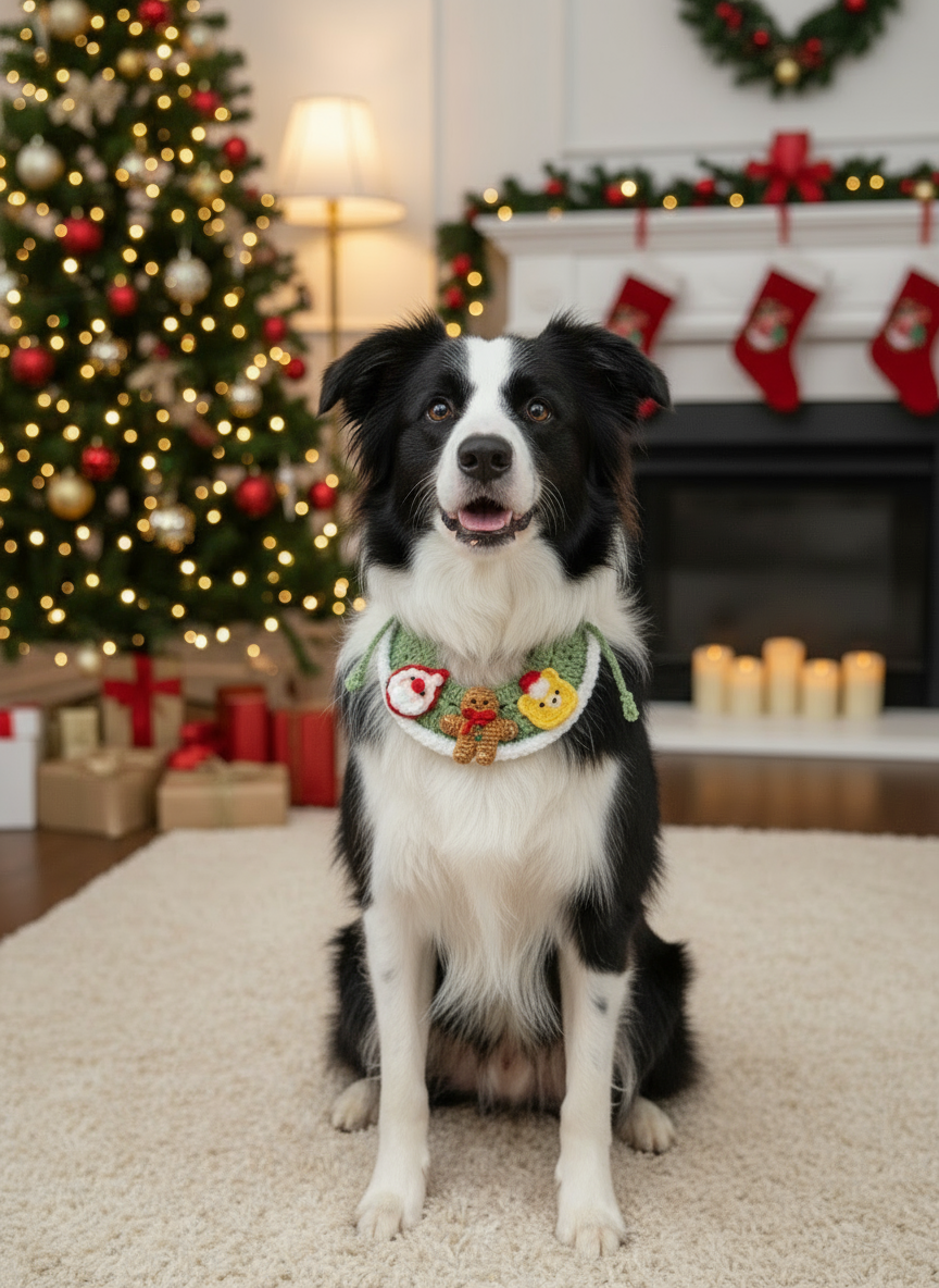 Handmade Xmas Gingerbread Man Bandana