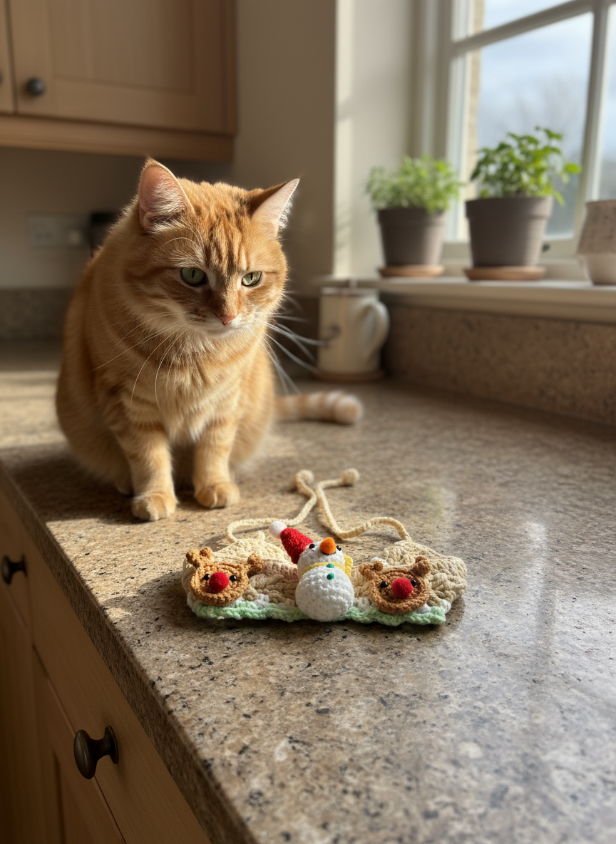 Handmade Xmas Snowman Bandana