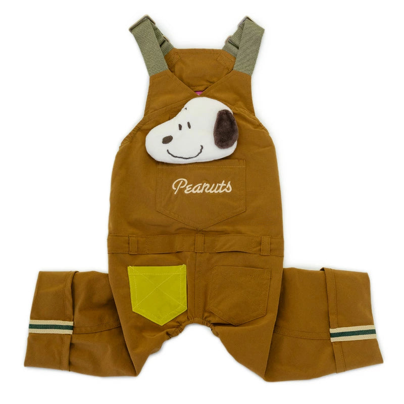 Snoopy Dog Clothes Spring Mascot Attached Overalls Size Adjustment Brown Small Medium Large Dogs