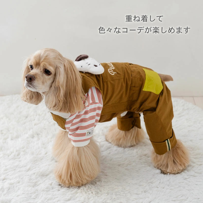 Snoopy Dog Clothes Spring Mascot Attached Overalls Size Adjustment Brown Small Medium Large Dogs