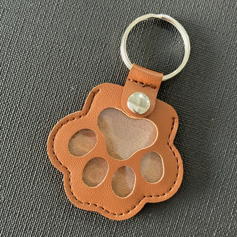 Paw Key Ring Pet Memorial Paw Keychain, Paw Leather KeyChain, Cute Leather Case