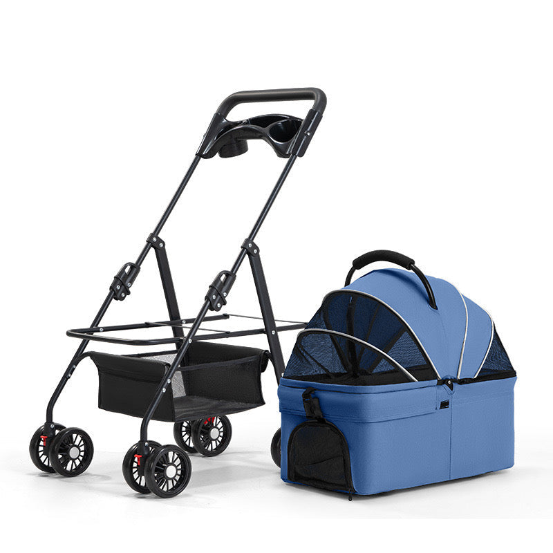 3-in-1 Pet Stroller/Carrier for Small Dogs Cats/Dog Car Seat - Dog Stroller with Detachable Carrier - Portable Folding Travel Pram Pushchair