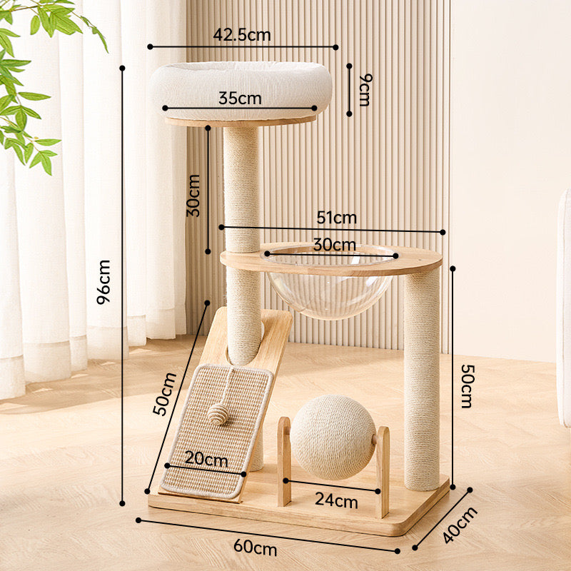 Cat Tower with Scratching Board and Ball