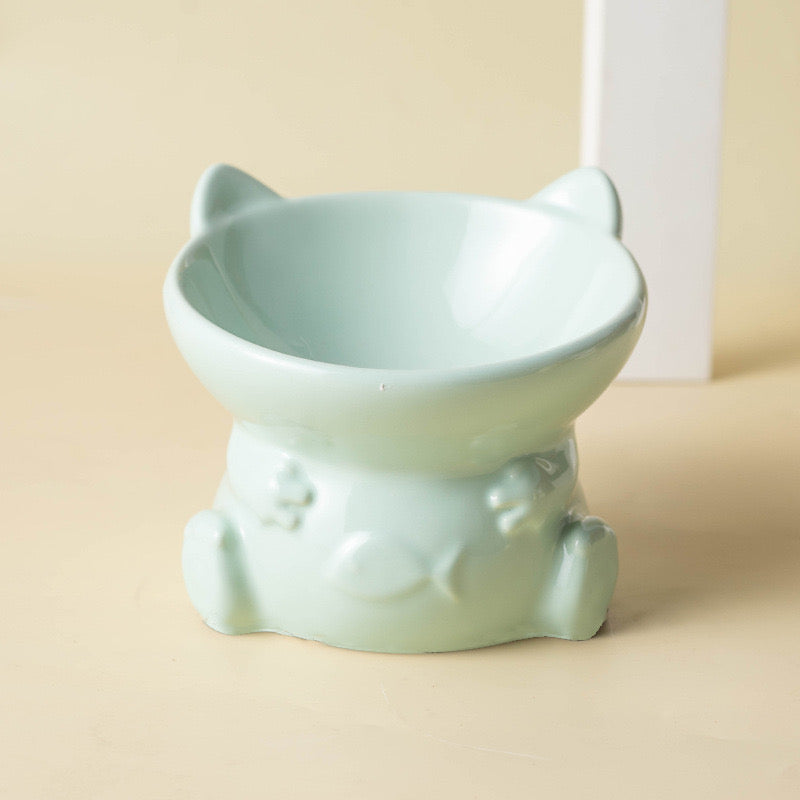 Elevated Bowl - sitting cat