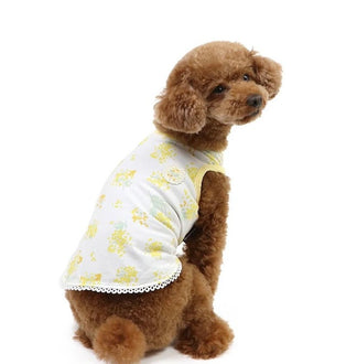 Tank top, large dog, mimosa pattern, sleeveless