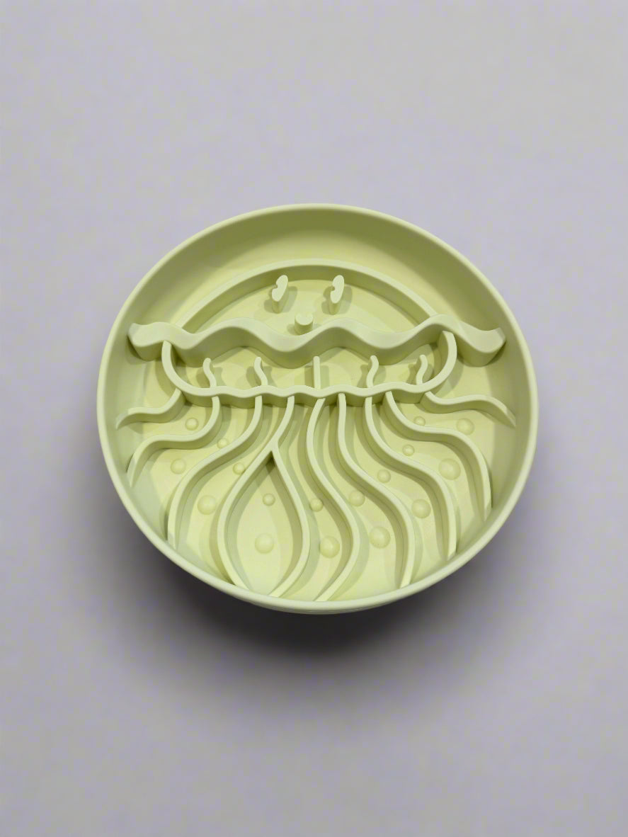 Jelly Fish 3-in-1 Pet Slow Food Bowl Silicone Licking Mat and Puzzle Feeder