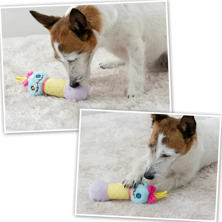 Disney Lilo & Stitch Dog Toy Plush Scrump Dumbbell Toy Sound Ringing Bell Included
