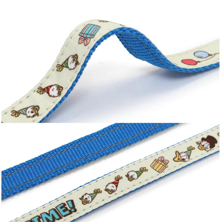 Disney Dog Lead Donald 90th Anniversary Reflective Small Dog | Donald Duck Party Pattern Mesh Lining Reflective Night Walk Outing Walking Stylish Cute