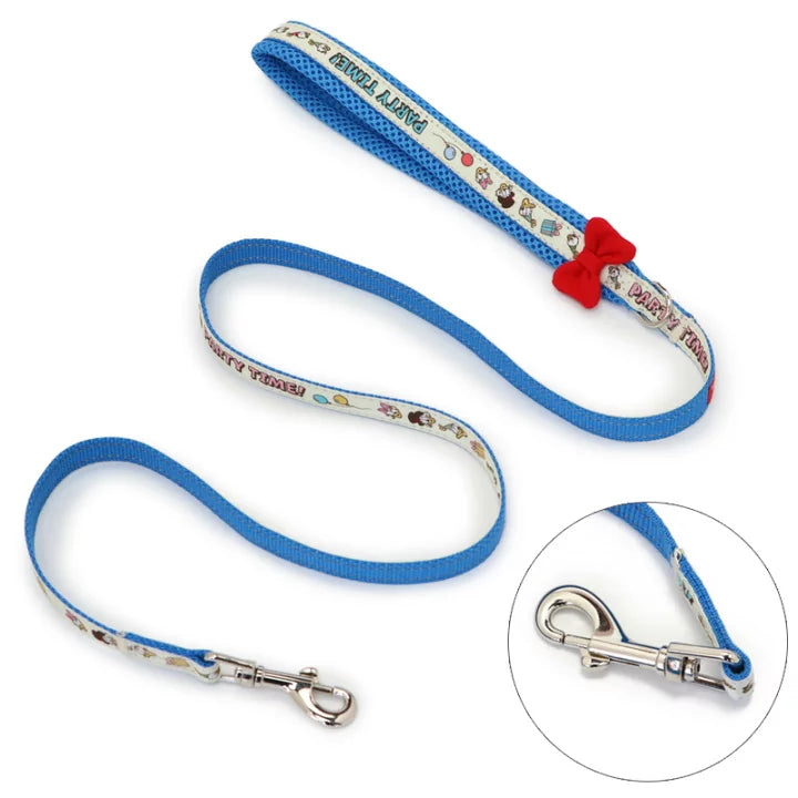 Disney Dog Lead Donald 90th Anniversary Reflective Small Dog | Donald Duck Party Pattern Mesh Lining Reflective Night Walk Outing Walking Stylish Cute