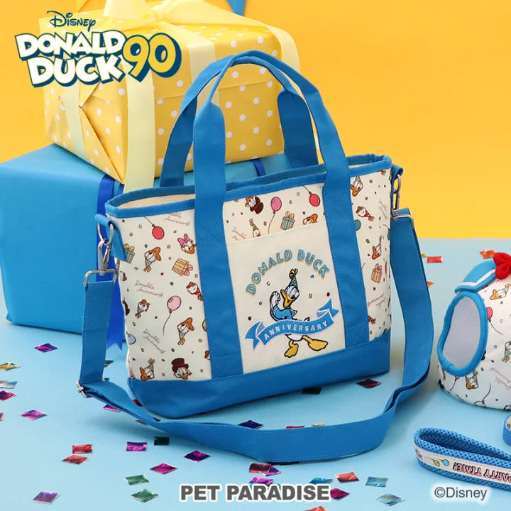Dog walking bag, shoulder bag, crossbody bag, tote bag, Disney, Donald, 90th anniversary | Donald Duck, party pattern, blue, crossbody bag