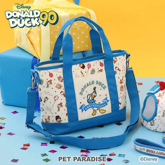 Dog walking bag, shoulder bag, crossbody bag, tote bag, Disney, Donald, 90th anniversary | Donald Duck, party pattern, blue, crossbody bag